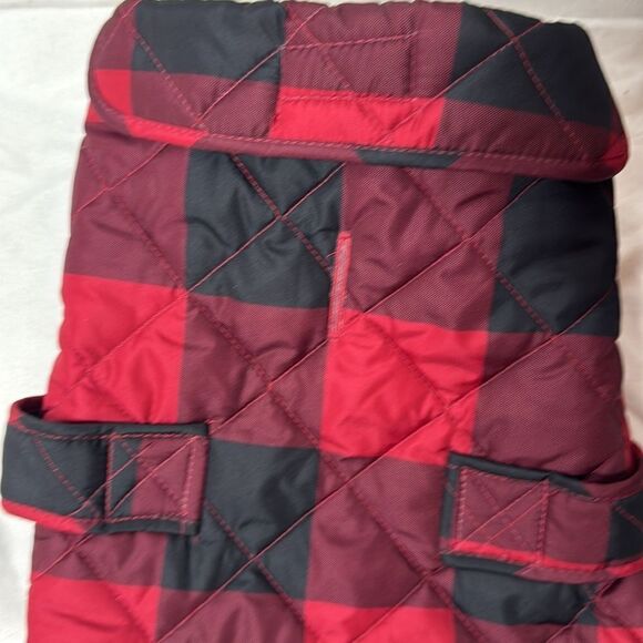 St.John’s Bark Red Plaid Dog Jacket. Size Medium. - Picture 2 of 7